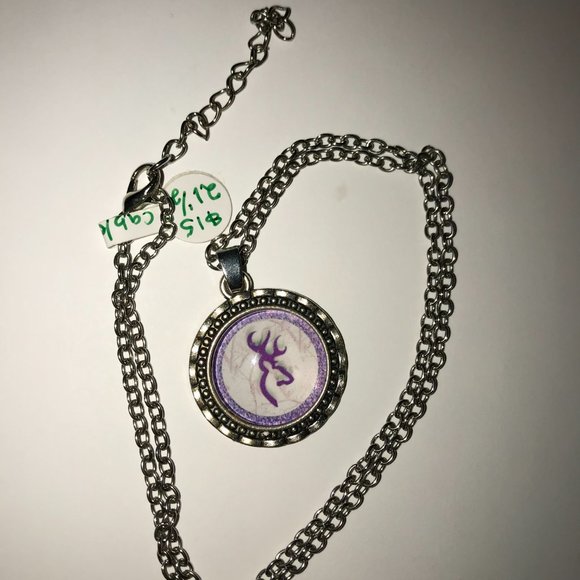 21 1/2" Purple And White Browning Necklace - Picture 3 of 4